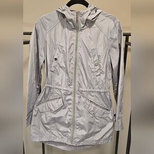 NWOT Michael Kors Women's Silver Hooded Windbreaker Jacket